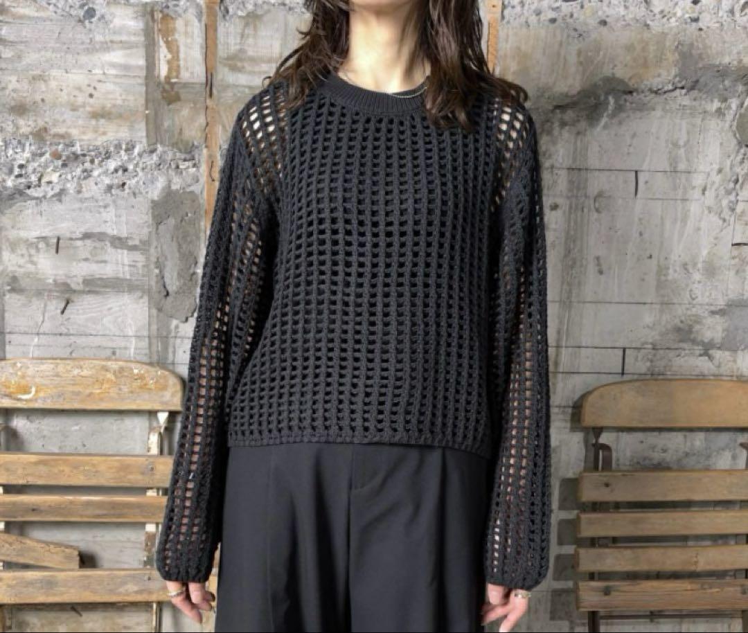 HYKECROCHETED SWEATER Black size: 2