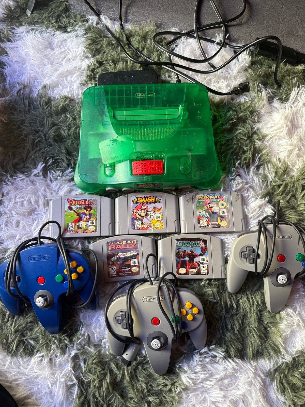 Jungle green nintendo 64 console bundle