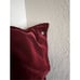 2 ruby red velvet Ralph Lauren crested button pillows