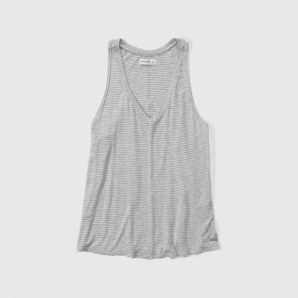 Abercrombie & Fitch Easy Black & White Stripe V Tank