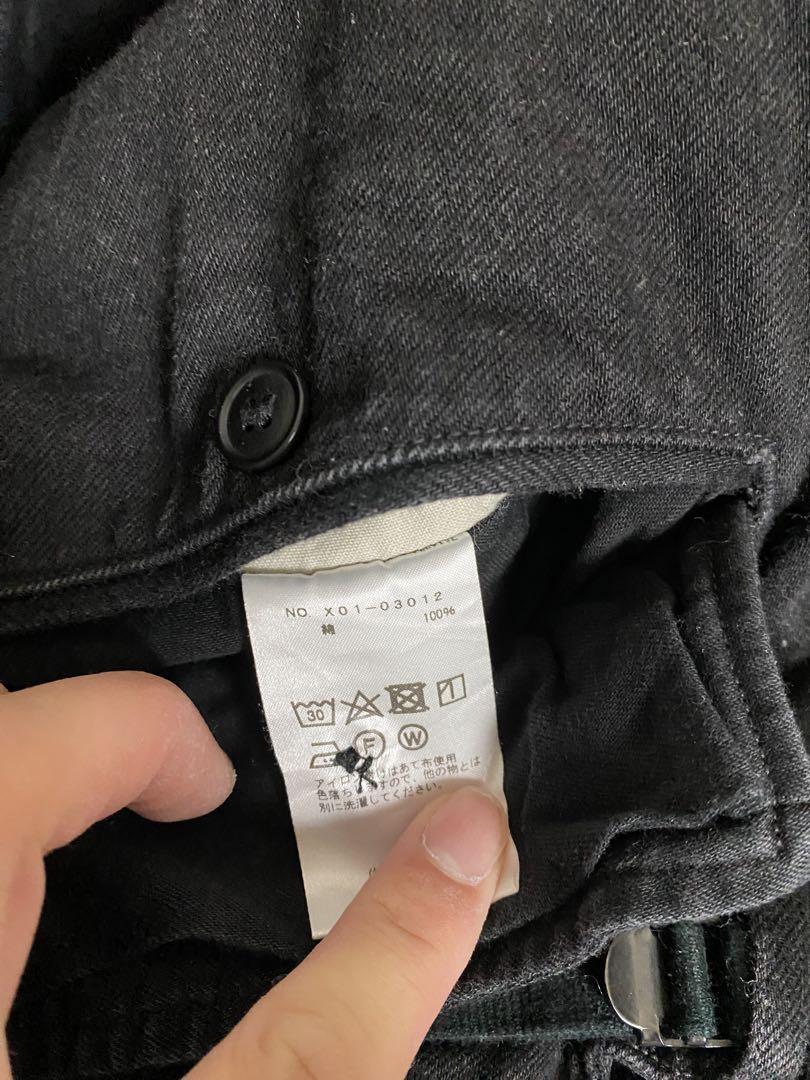 COMOLI BLACK DENIM B.D.U PANTS size 2