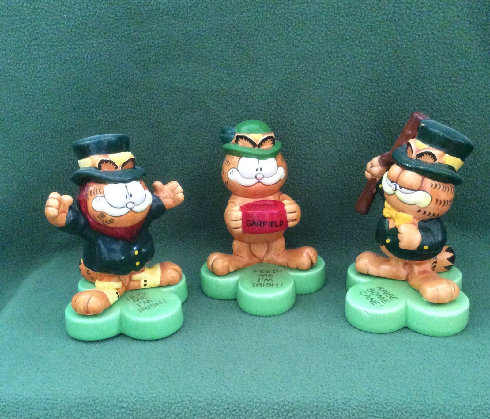 Rare Vintage Garfield St. Patrick’s Irish Ceramic set