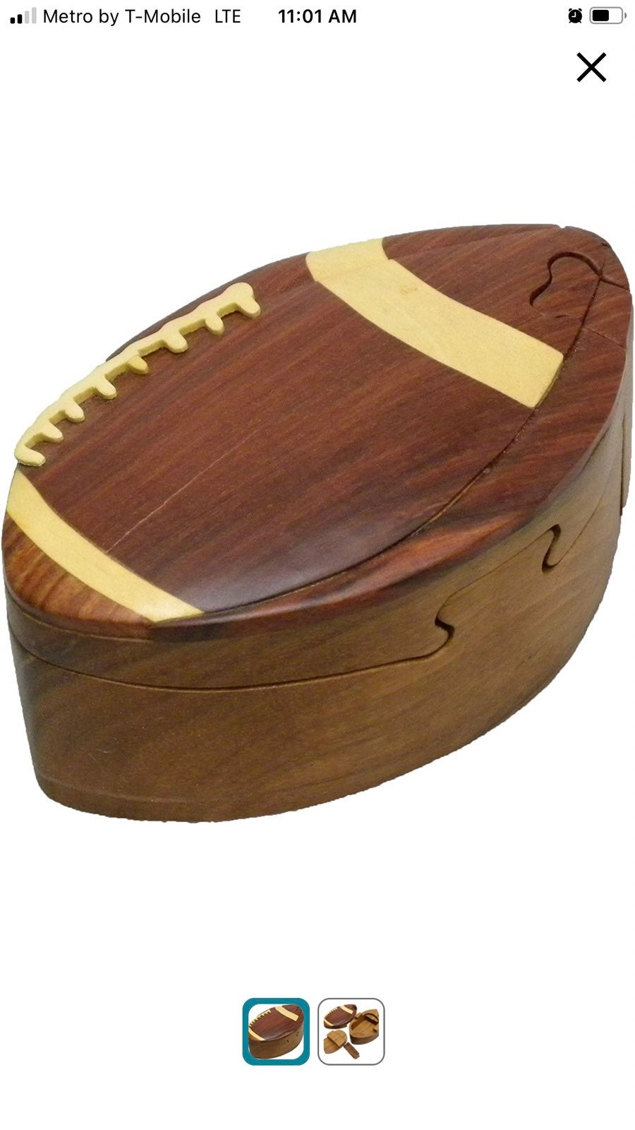 wooden football puzzle box