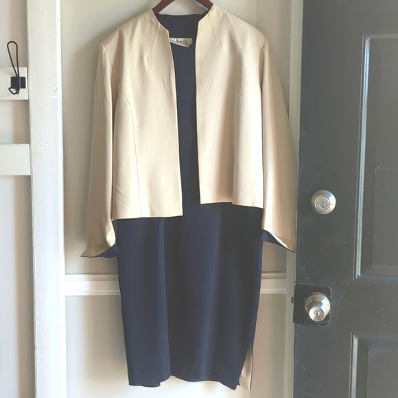 Mary McFadden Collection Dress 2 piece dress Suit Set/ 12 / vintage
