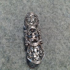 Statement Ring Full Finger Armor Ring Gothic Punk Rock Silver Tone