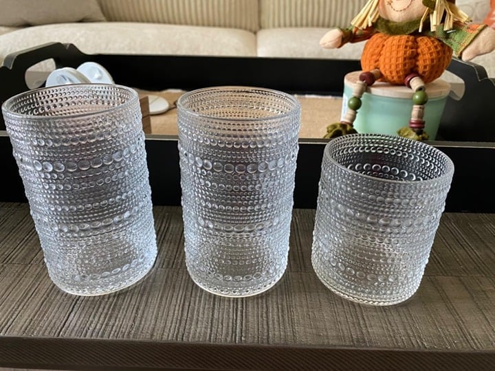 Vintage Drinking Glasses Set of 8, 12 oz Highball Glasses & 10 oz