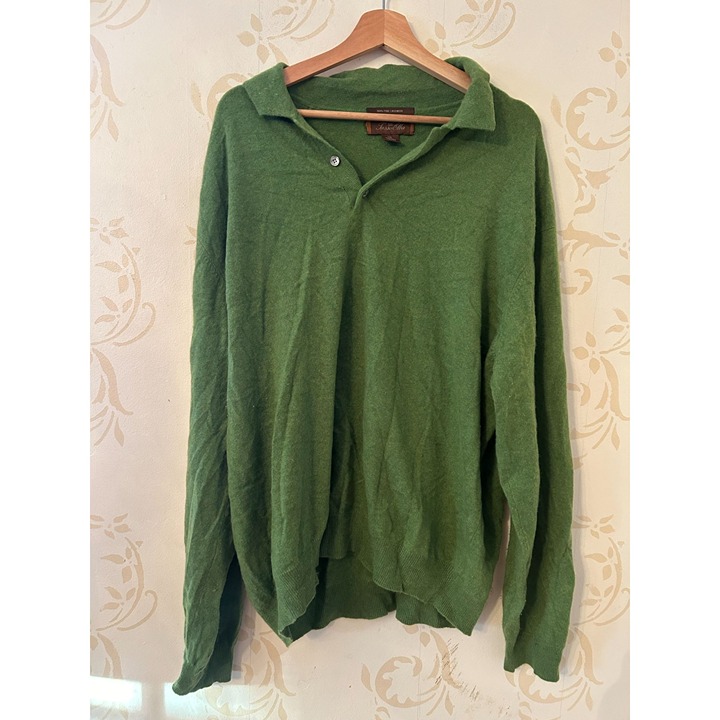 Mens XXL Tasso Elba 100% Fine Cashmere Green Sweater