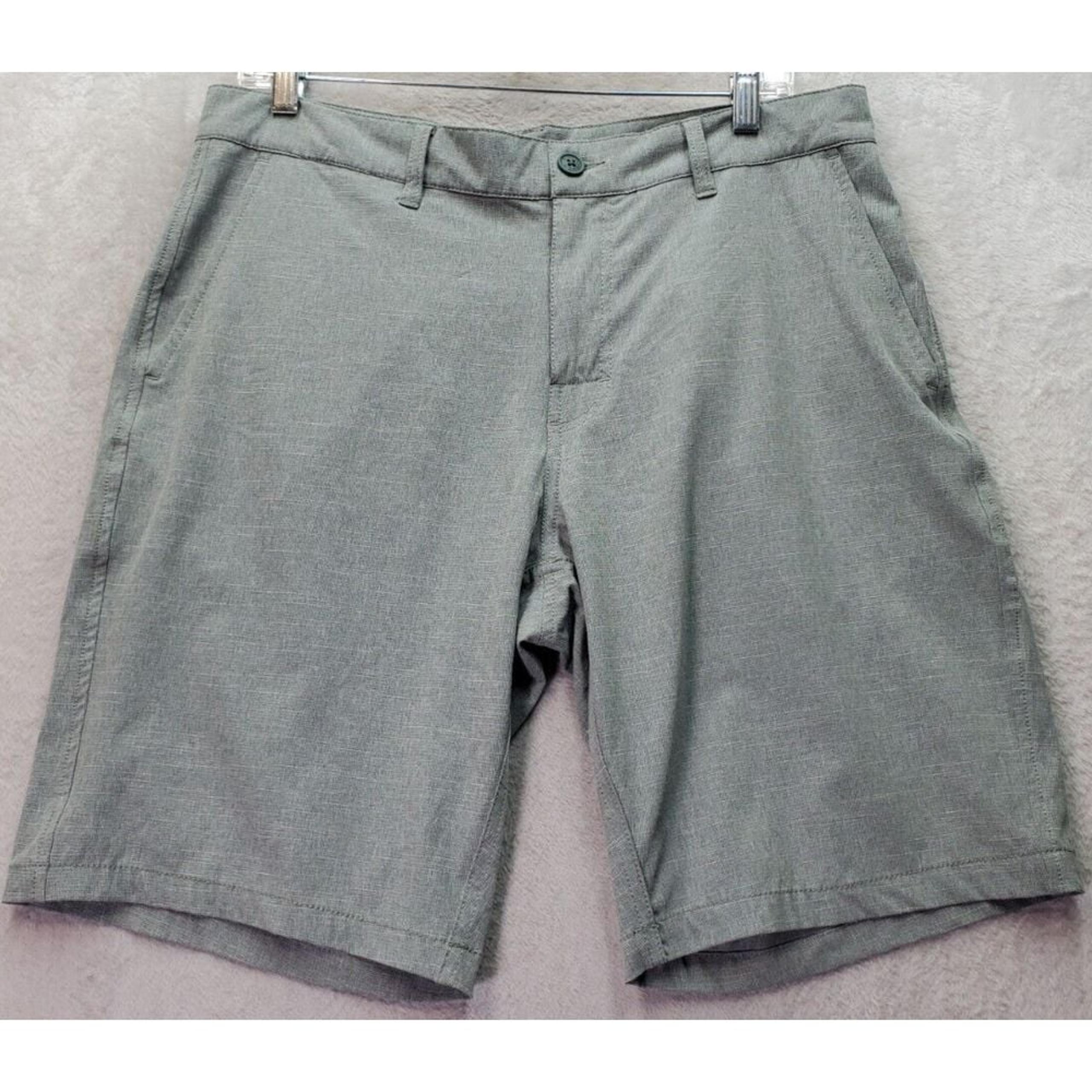 RVCA Board Shorts Men's Size 33 Gray Polyester Pockets High Rise Flat Front Logo