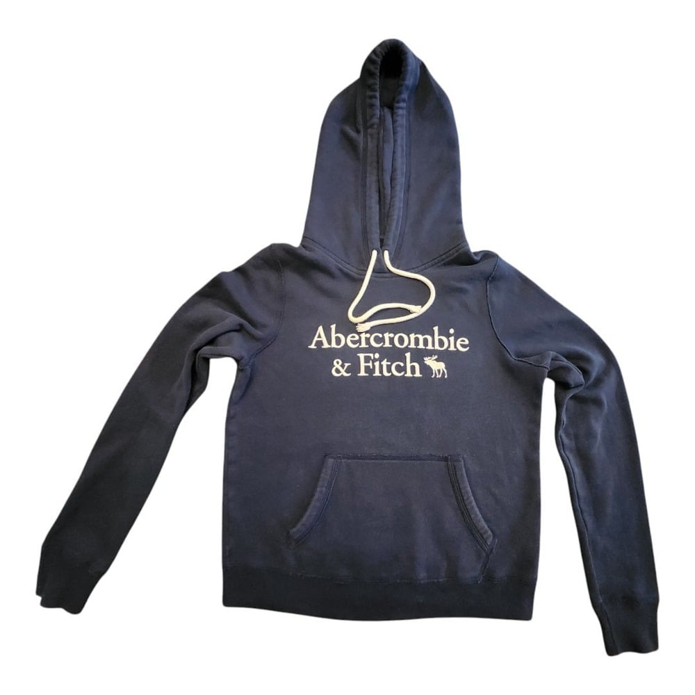 Y2K Abercrombie & Fitch Mens Pull Over Hoodie Sz Small Embroidered Logo Sweater