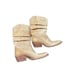Bcbg Max Azria sz 8 Tan All Leather Western Cowgirl Boots Mid-Calf with Stacked