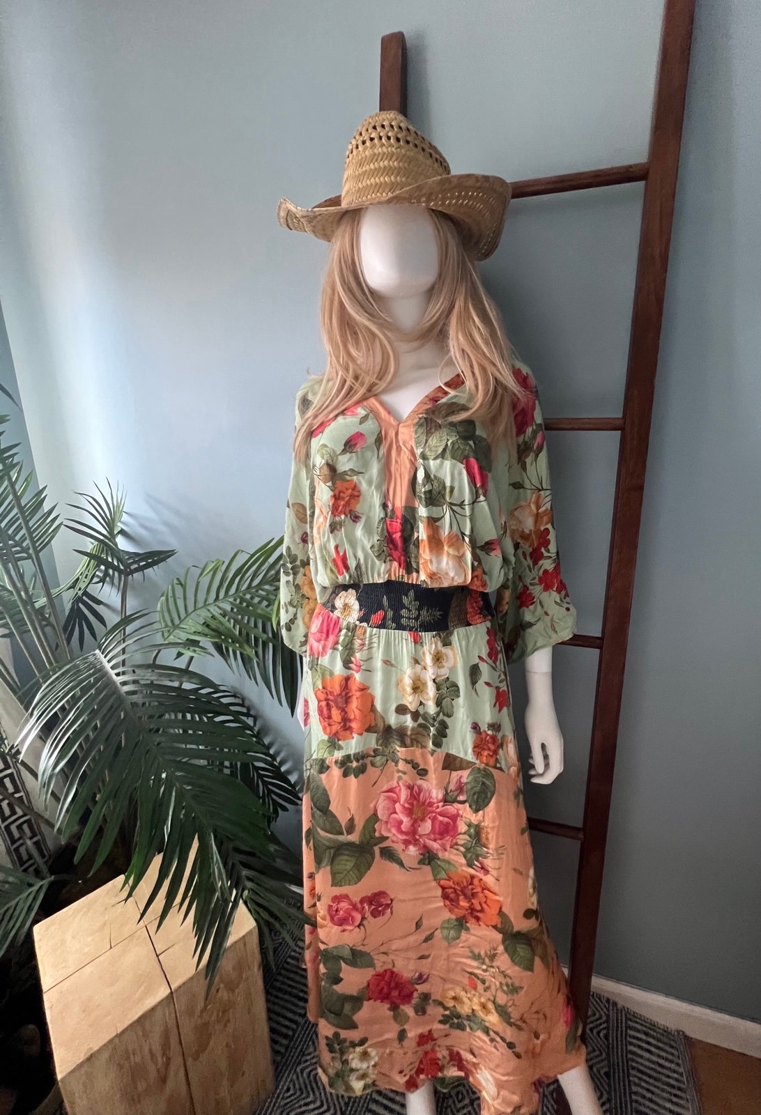 Farm Rio Marilla Floral Kimono Boho Maxi Dress Size Small