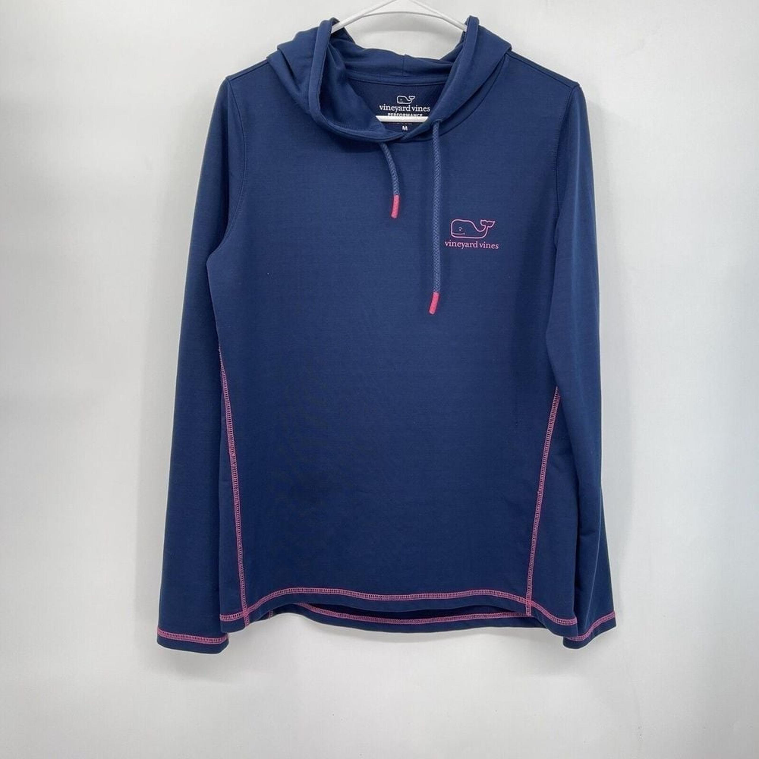 VINEYARD VINES Performance Navy Blue Long-Sleeve Lightweight Hoodie Size M