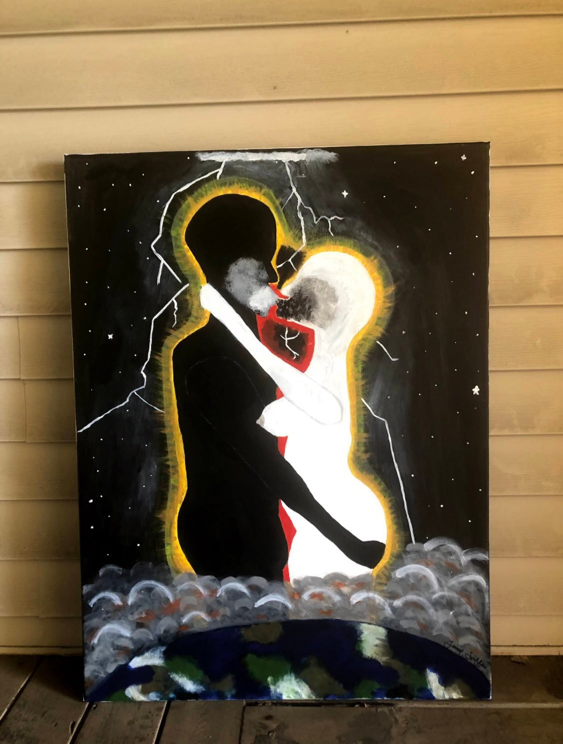 Love Strikes canvas painting