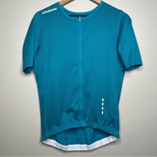LaPassione Men Cycling Jersey XL Teal Blue Short Sleeve Bicycling Back Pockets