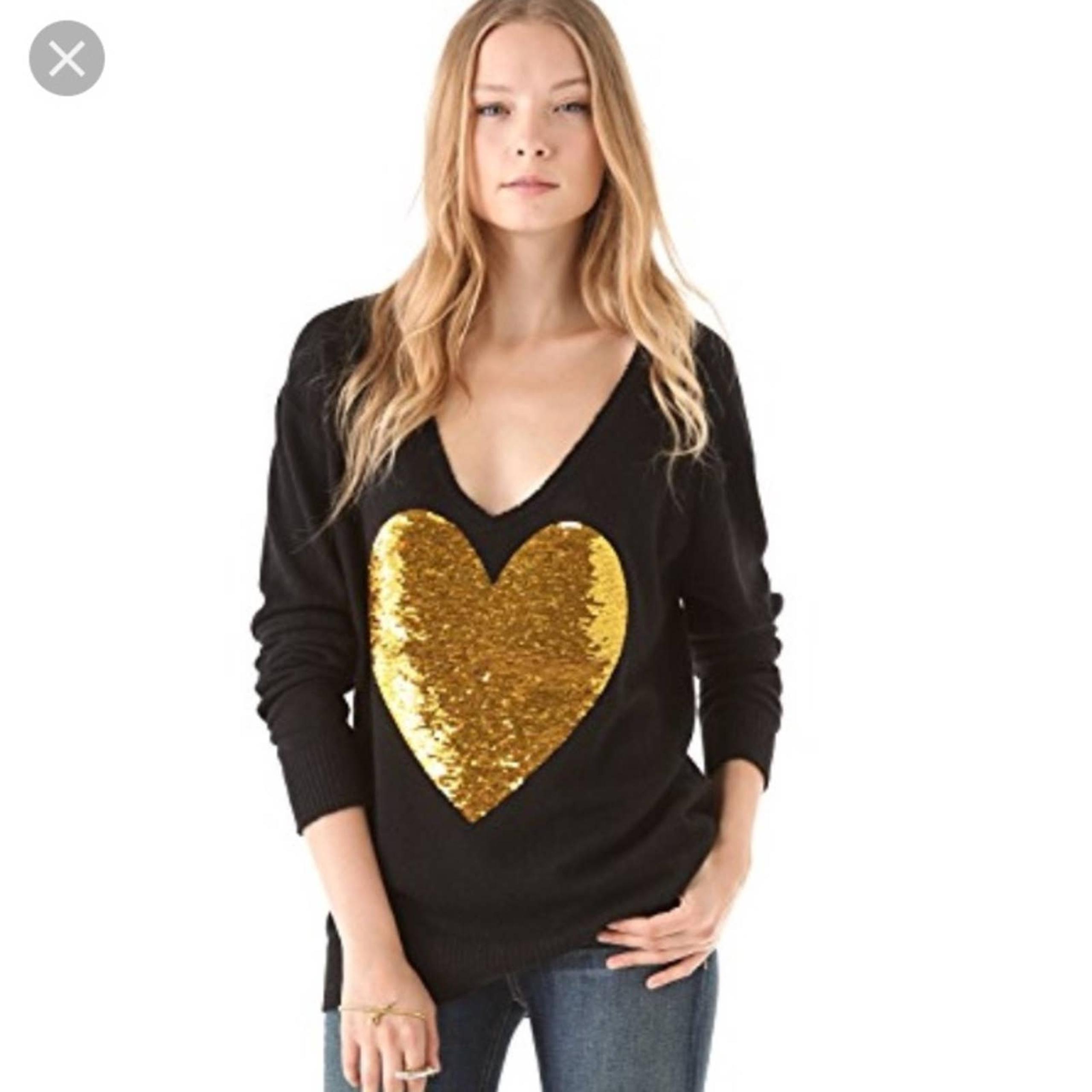 Wildfox white label gold sequin heart M