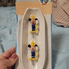 NEW Walt Disney Chef Mickey Vintage Corn Serving Dish Set 2 Holders + Tray Hoan