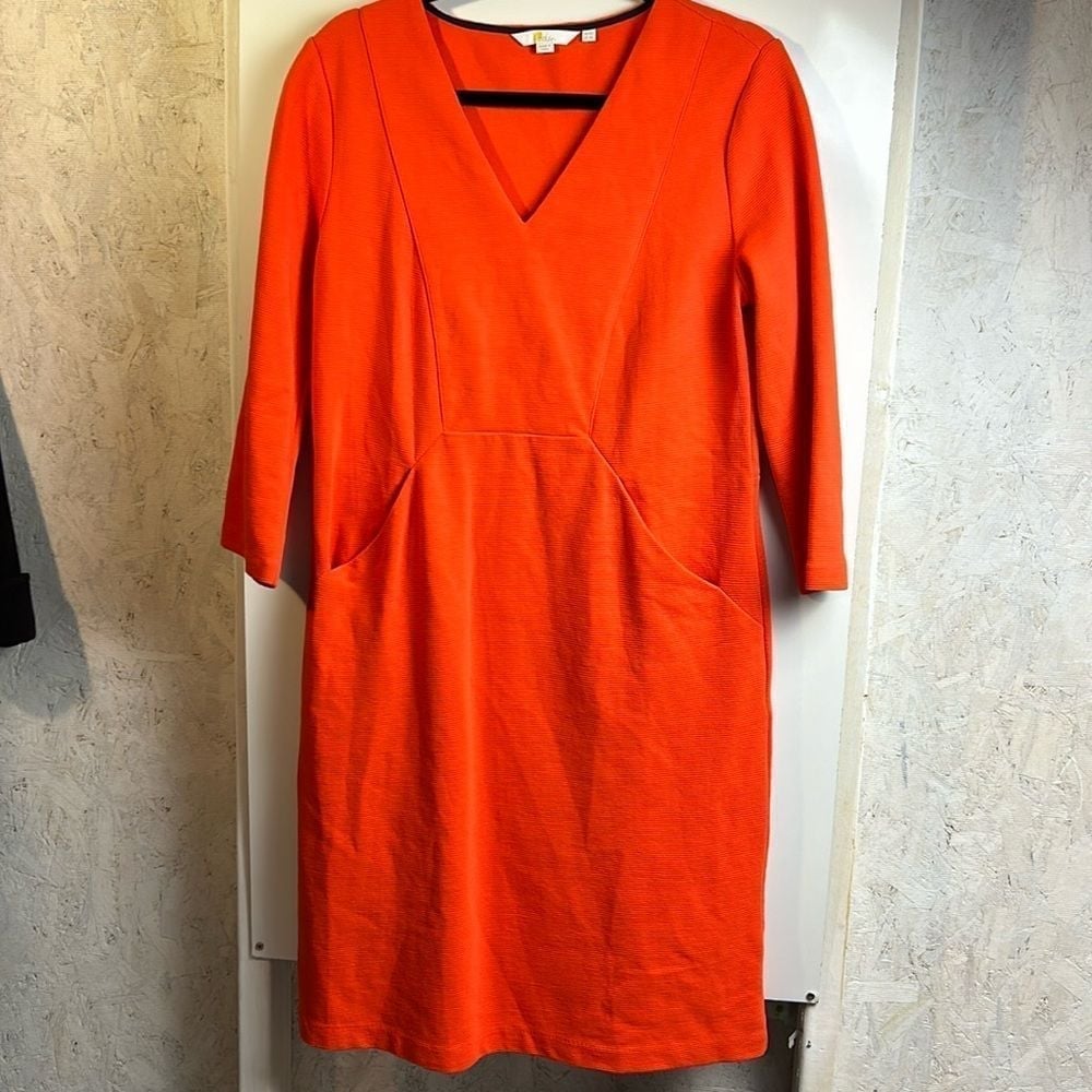 Boden orange red Bronte ottoman dress