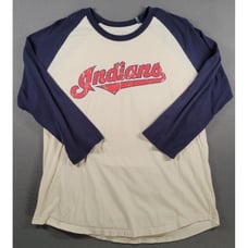 Vintage Cleveland Indians Shirt Mens Red White Blue L MLB Baseball Graphic Print