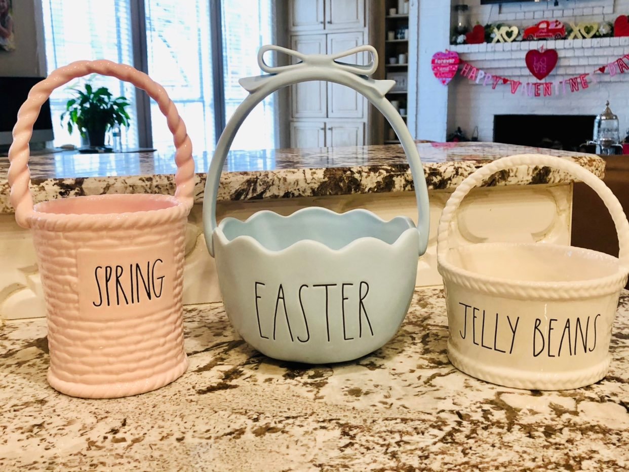 Rae Dunn Spring Easter Jellybeans Basket