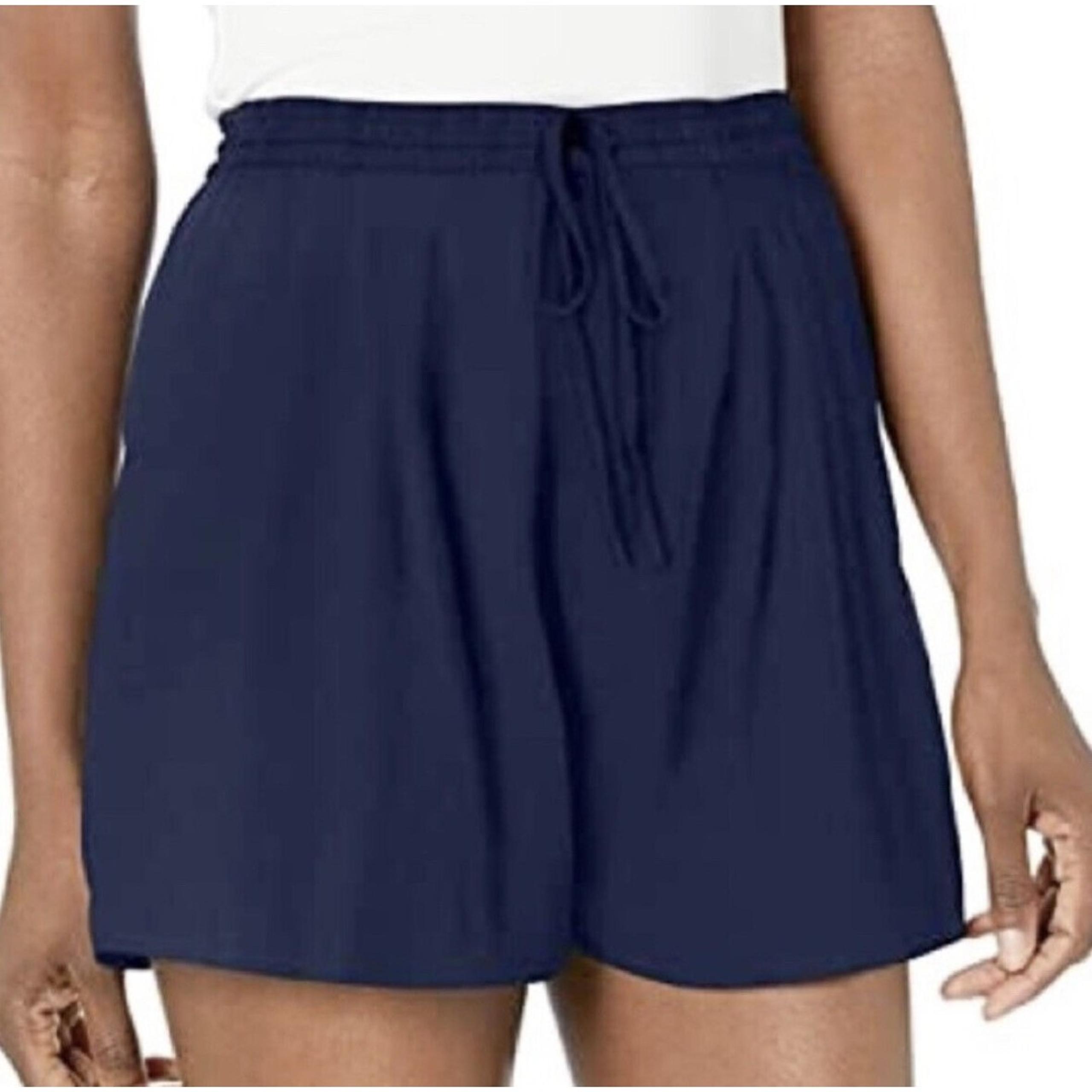 J.Crew Mercantile Women Small Shorts Pull On Elastic Waist Navy Blue Polyester