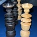 Vintage French Regency Boxwood Chessmen Complete Set of 32 pieces