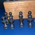 Vintage French Regency Boxwood Chessmen Complete Set of 32 pieces