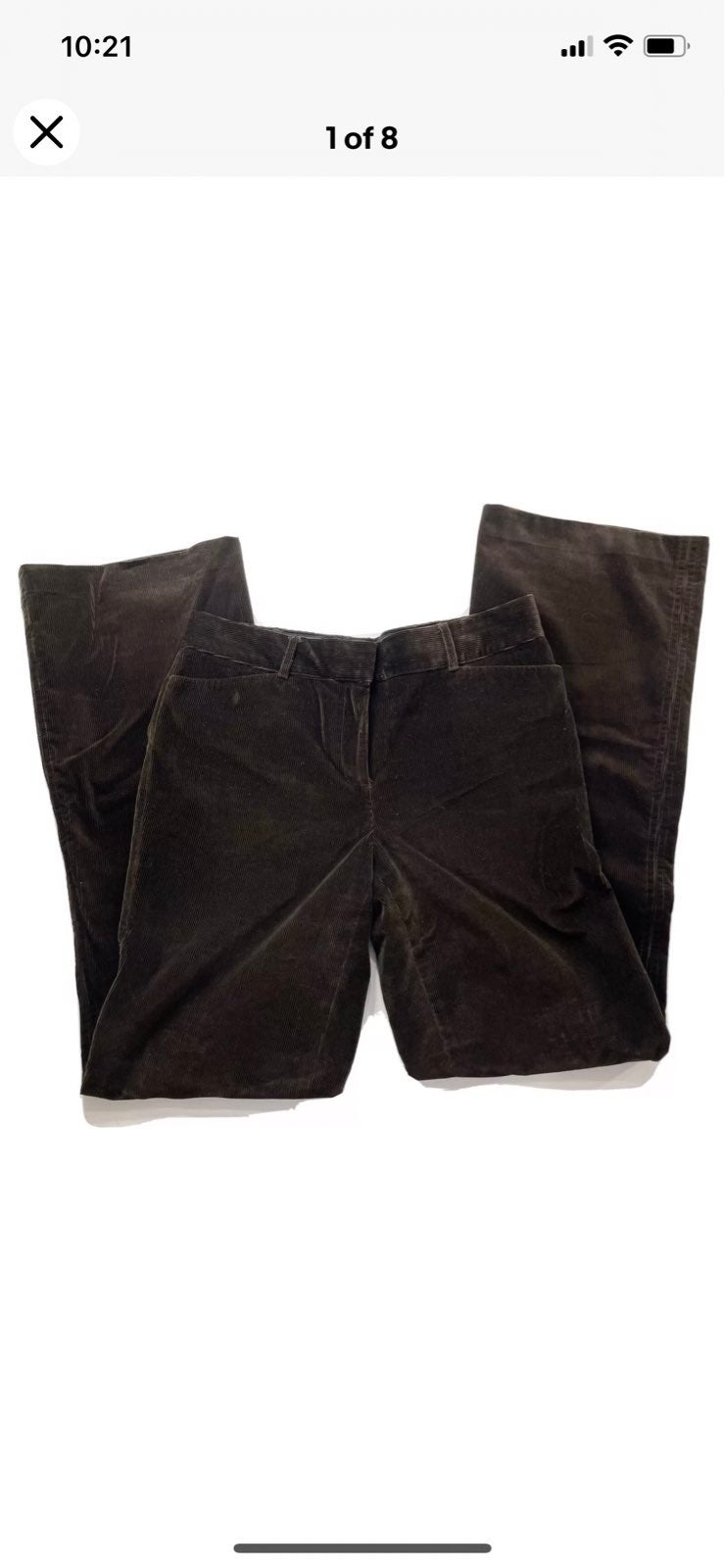 Saks Fifth Avenue Brown Corduroy Pants Size 6 Madison Fit