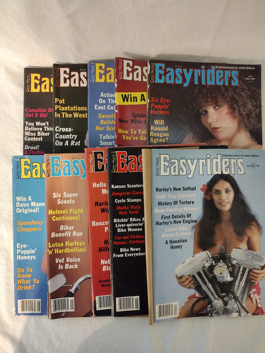 LOT OF 10 – 1983 Easyriders magazines. Missing July and Aug. Good condition.