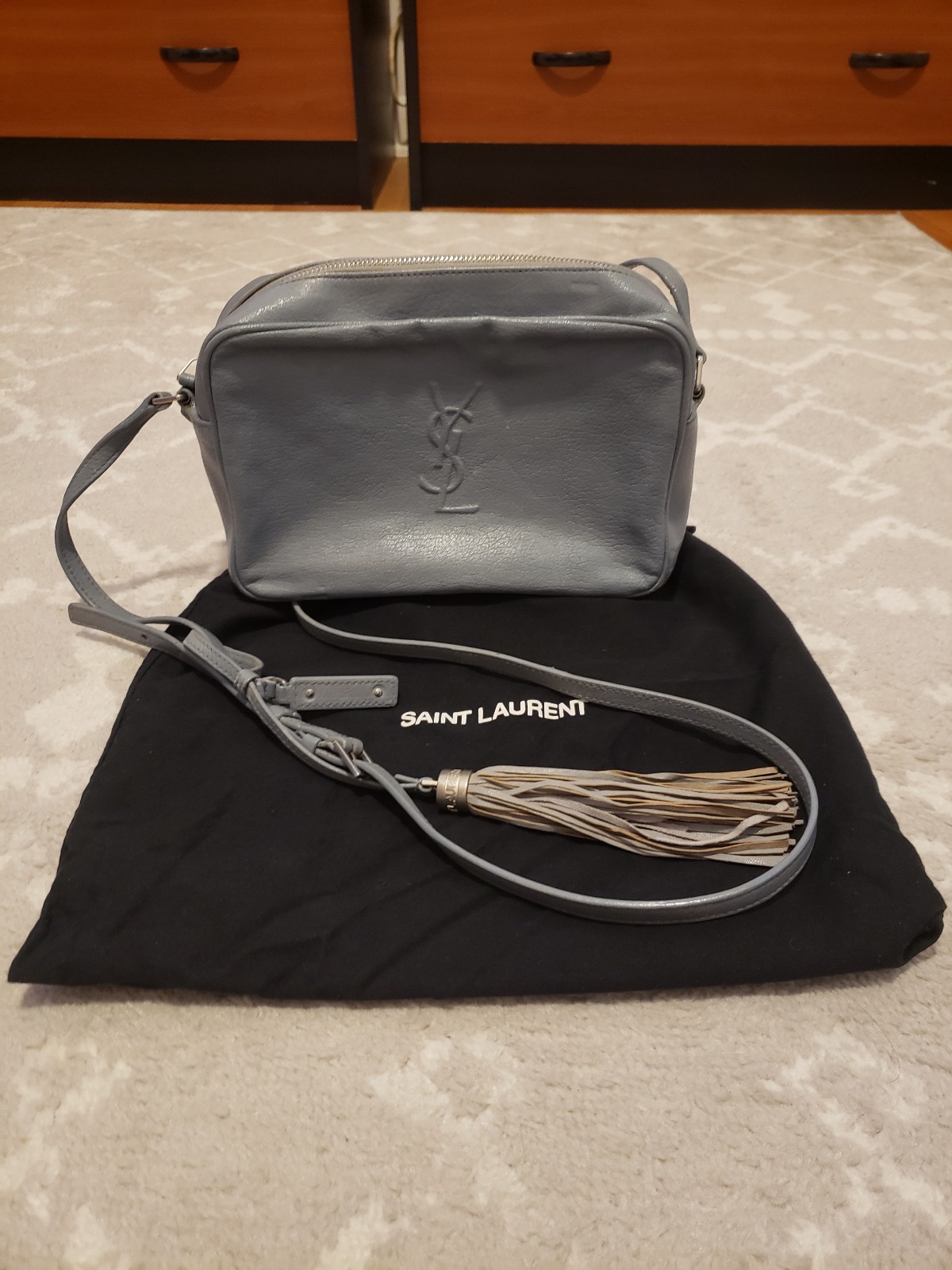 YSL Gray Camera Bag