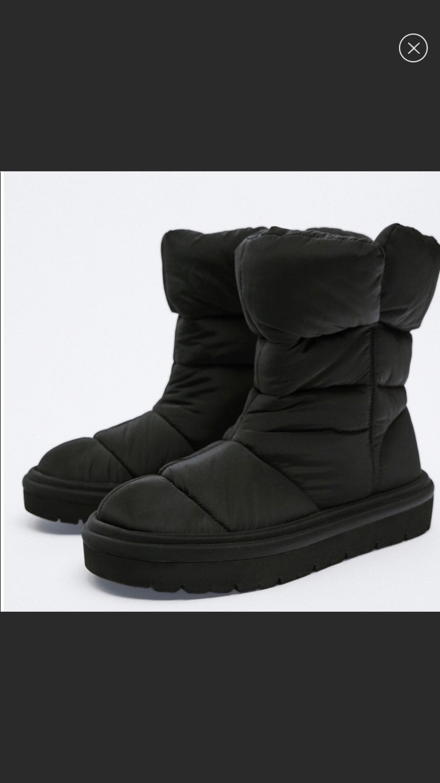 NWT Zara QUILTED LOW HEEL ANKLE BOOTS BLACK