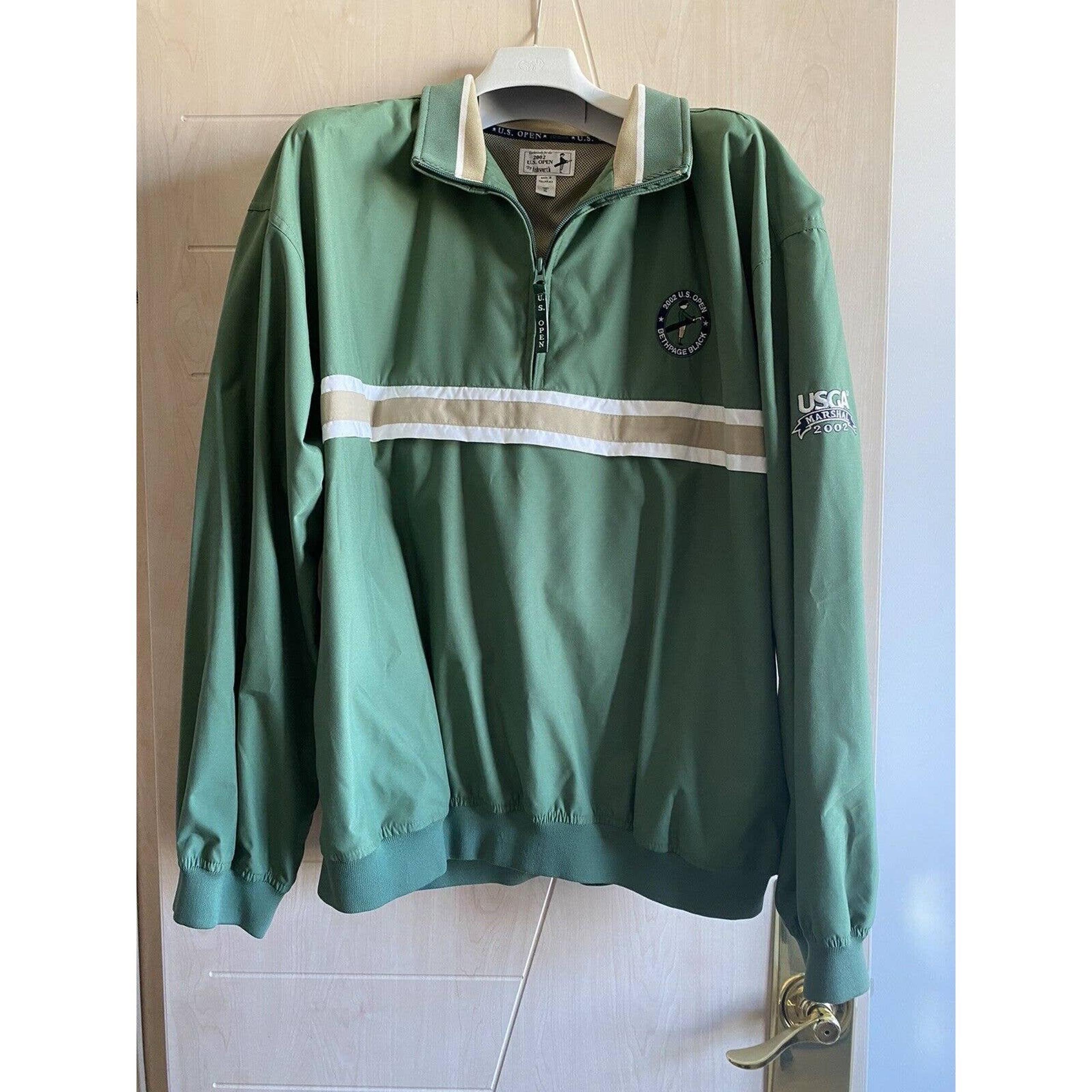2002 U.S. Open Bethpage Black Mens Jacket, USGA Marshal, Tiger Woods, XL, EUC