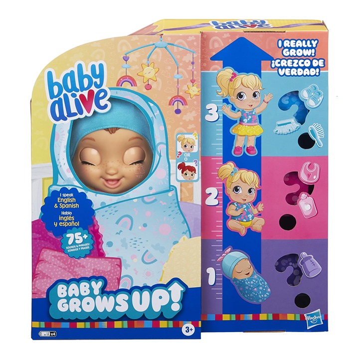 Baby Grows Up, Growing and Talking Baby Doll, 1 Surprise Doll, 8 Accessories