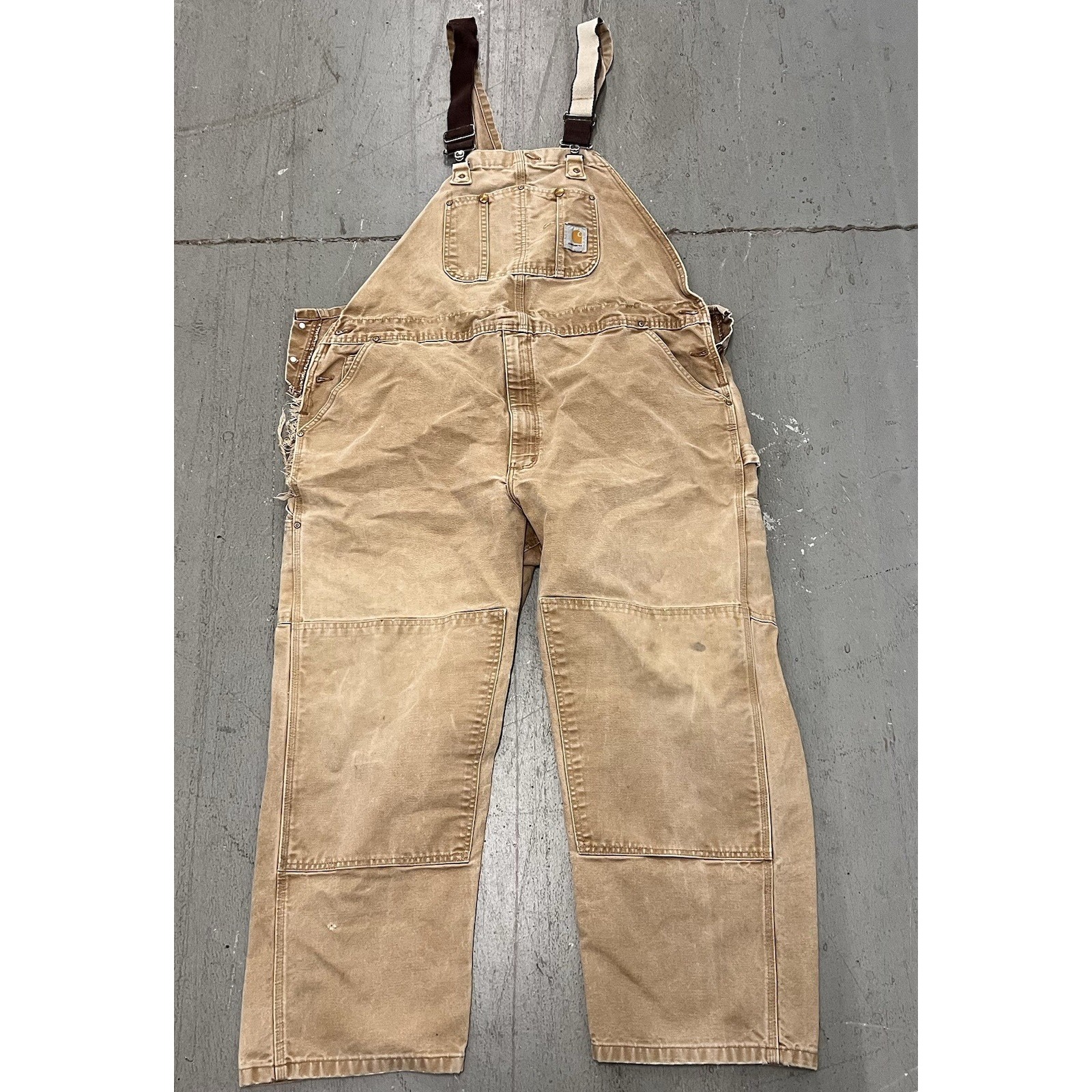 Carhartt Men's Double Knee Brown Bib Coveralls 52 x 27