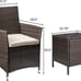 Patio Porch Furniture Set 3 Pcs Rattan Wicker Chairs w/ Table Outdoor Garden