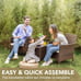 Patio Porch Furniture Set 3 Pcs Rattan Wicker Chairs w/ Table Outdoor Garden