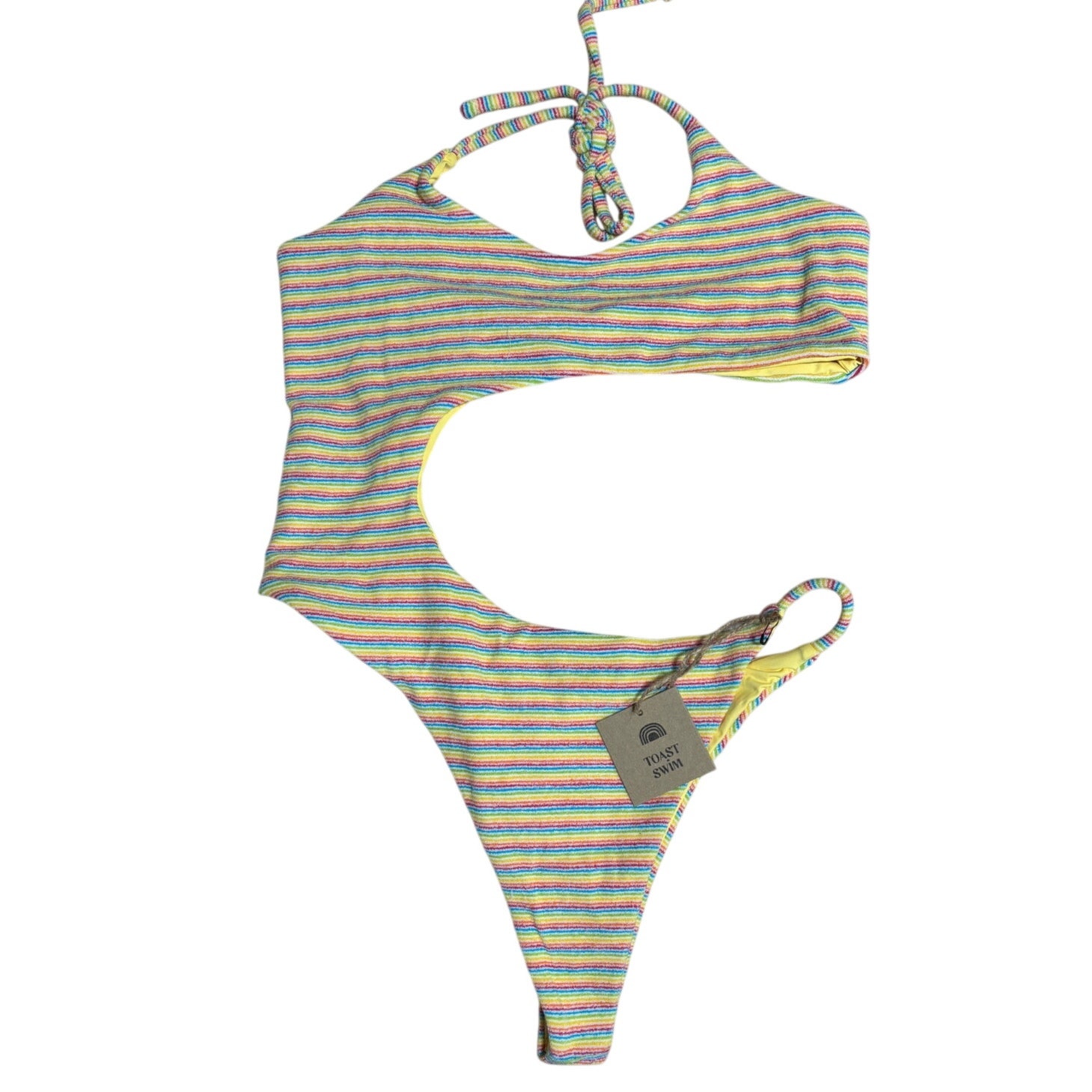 NWOT Toast x Free People Signature Cut Out One Piece Swimsuit, Multi, Sz XL