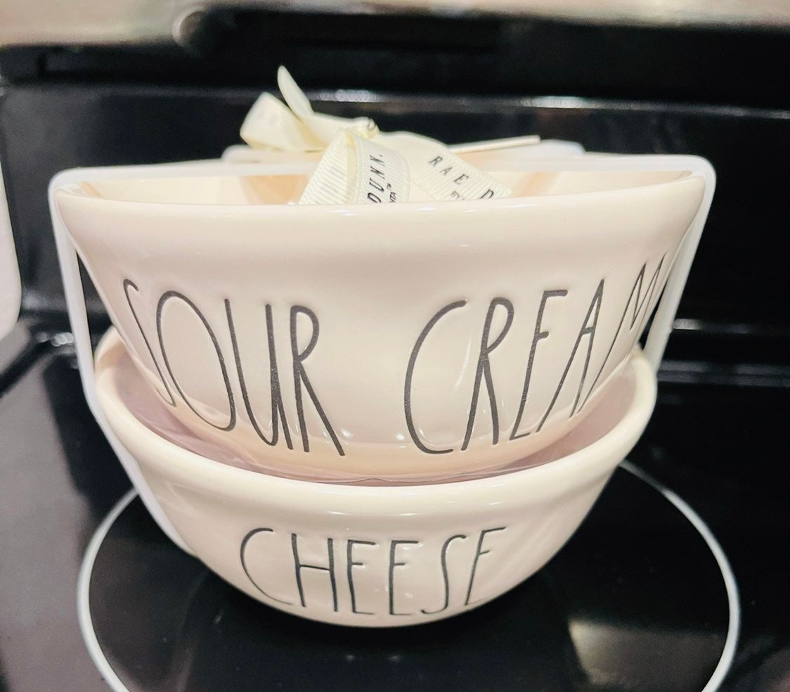 Rae Dunn Sour Cream and Cheese Bowls Ramekins