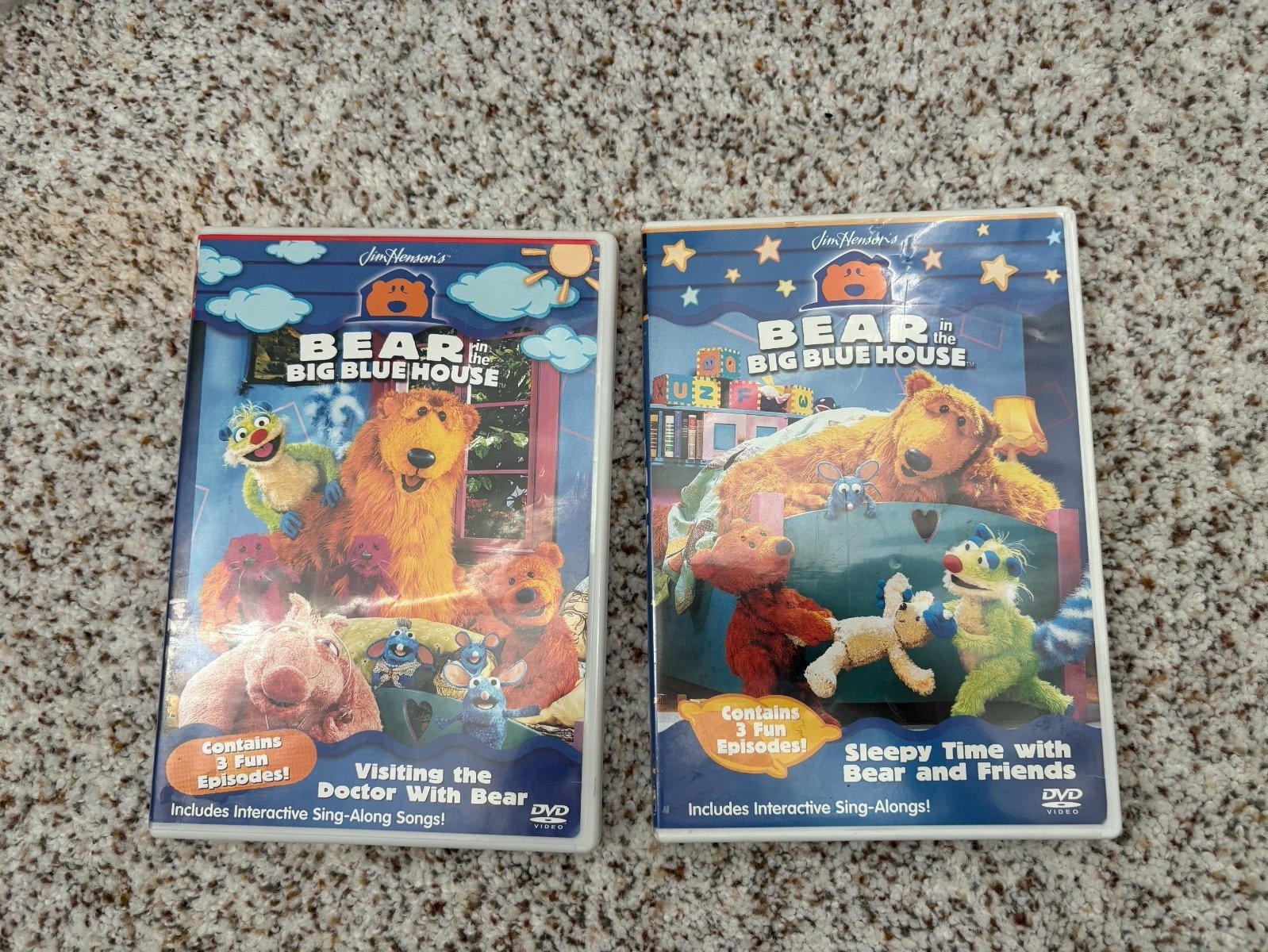 2 Bear in the Big Blue House DVDS - Visiting the Doctor & Sleepy Time