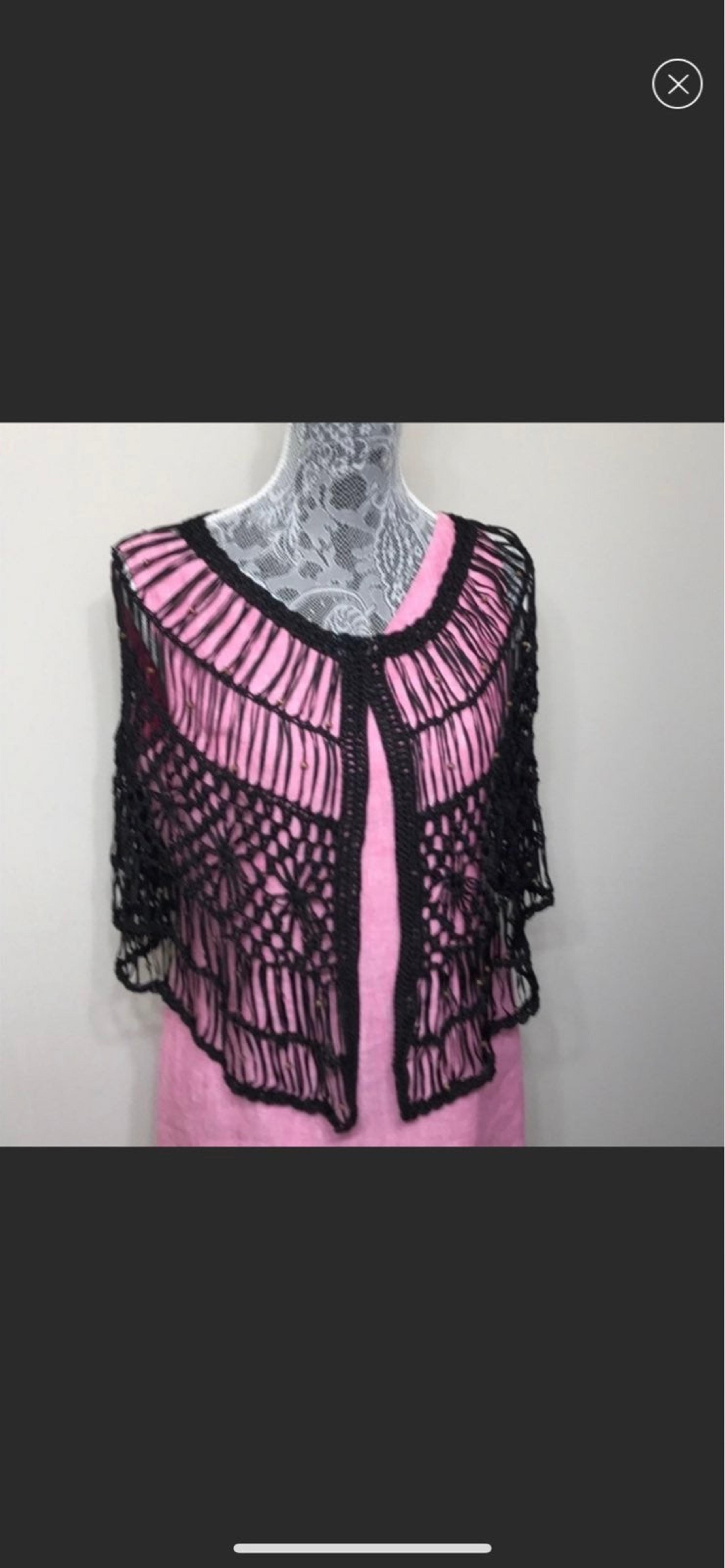 White House Black Market women's black poncho OS