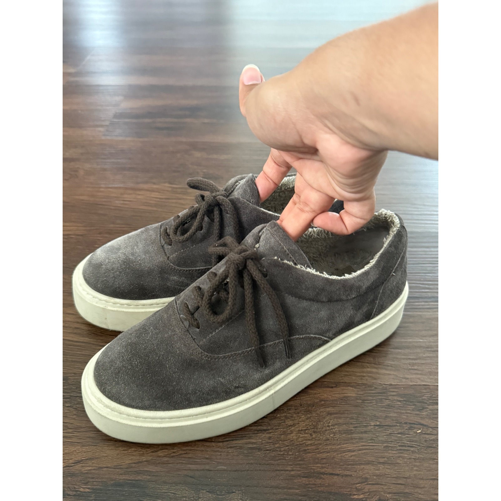 Aquatalia Brown Suede Lora Sneakers Size 38
