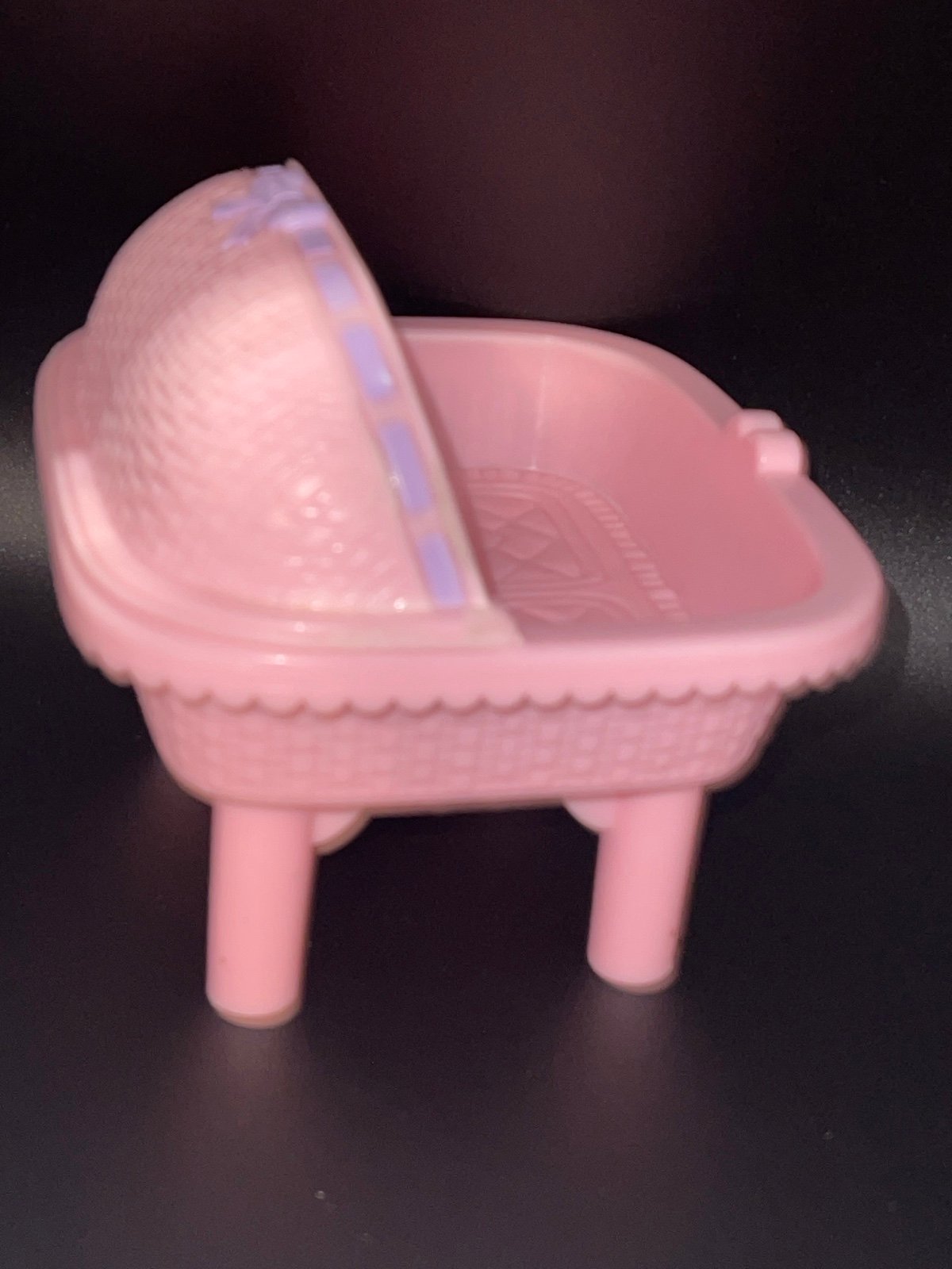 Playskool Victorian Dollhouse Furniture Twin Crib Bassinet Pink Nursery Vintage