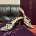 Vintage - Jimmy Choo “Class” Grey White & Blue Plaid Flanella Mules - 36