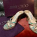 Vintage - Jimmy Choo “Class” Grey White & Blue Plaid Flanella Mules - 36