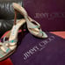 Vintage - Jimmy Choo “Class” Grey White & Blue Plaid Flanella Mules - 36