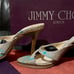 Vintage - Jimmy Choo “Class” Grey White & Blue Plaid Flanella Mules - 36