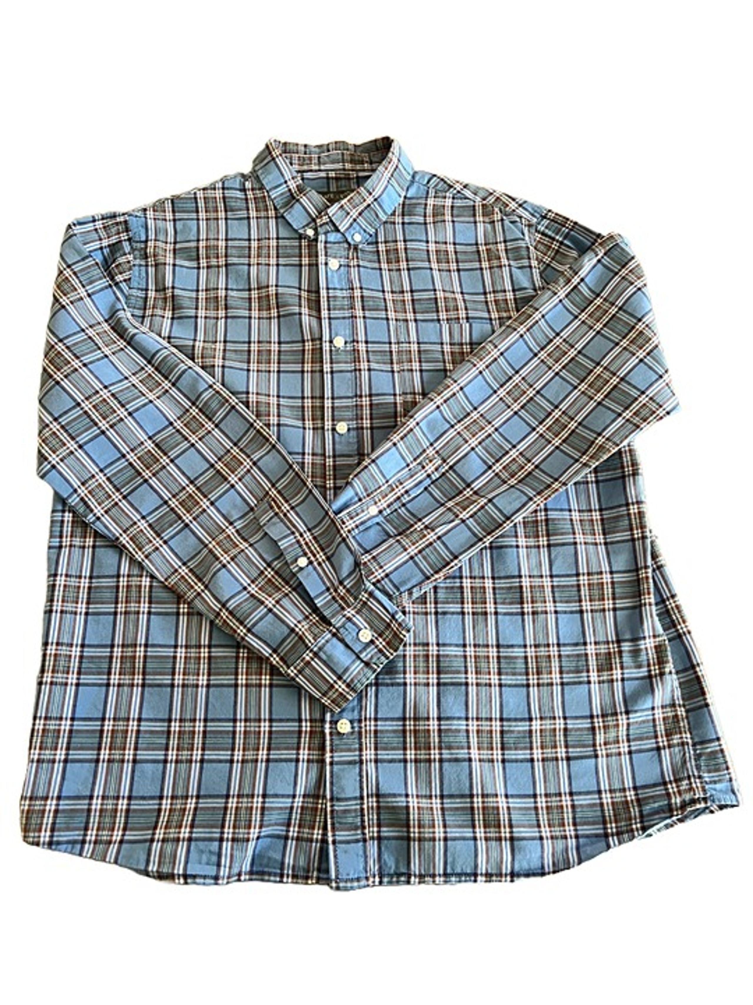 Slate & Stone Men's XL Long Sleeve Button Down Blue Plaid Shirt
