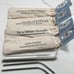 NWT 4 Reusable Stainless Steel Straw Sets - each pouch is uniquely labeled (c)