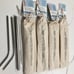NWT 4 Reusable Stainless Steel Straw Sets - each pouch is uniquely labeled (c)