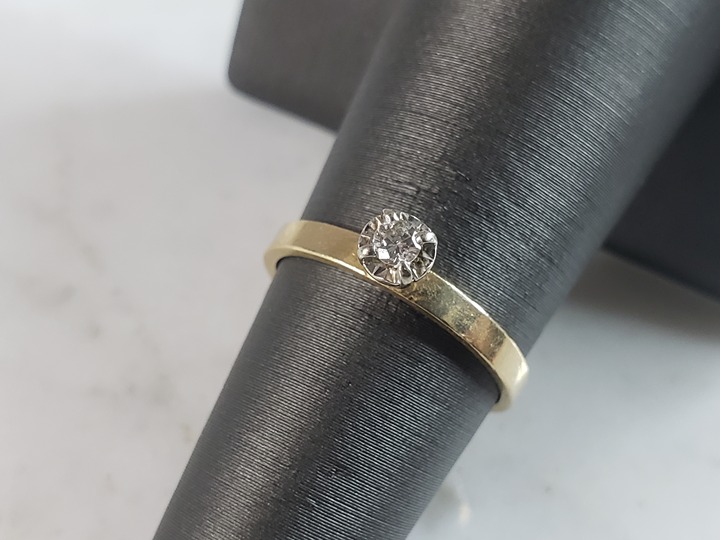 Womens Vintage Estate 14K Yellow Gold Diamond Ring, 1.6g, E1223
