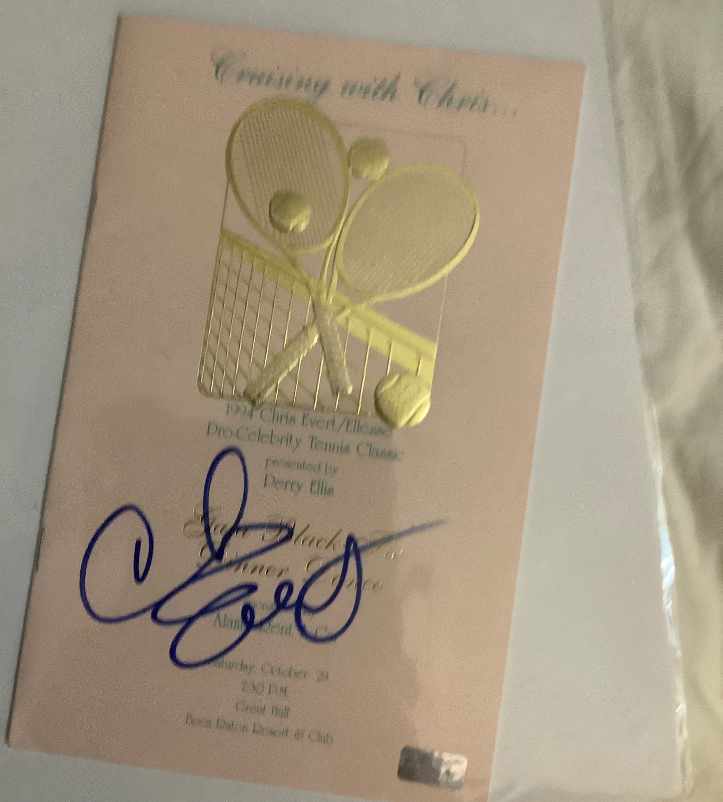 Chris Evert Signed Booklet